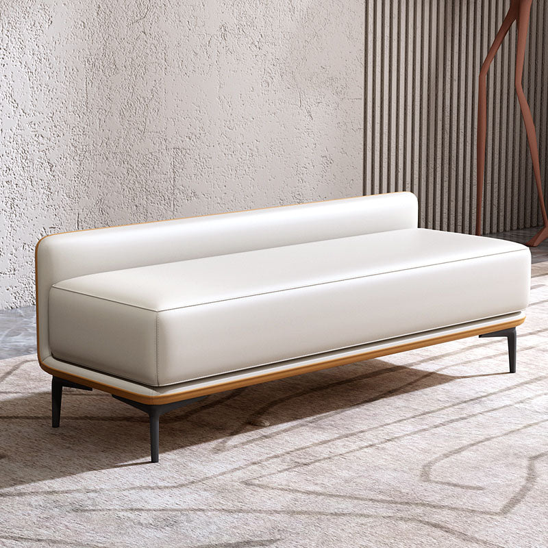 Modern Upholstered Bench, 20"H Bedroom Bench with Metal Legs