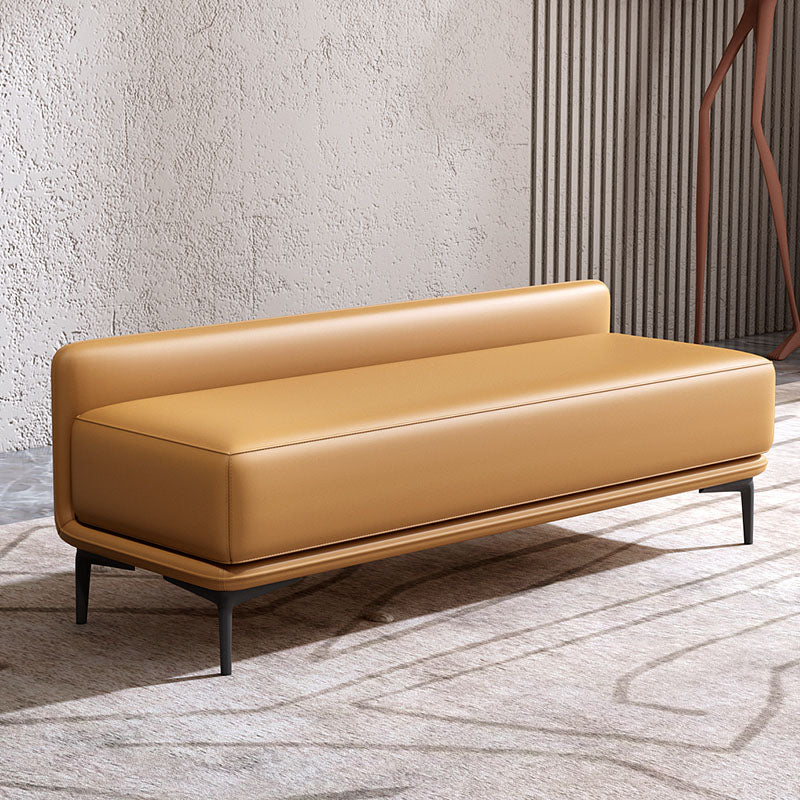 Modern Upholstered Bench, 20"H Bedroom Bench with Metal Legs