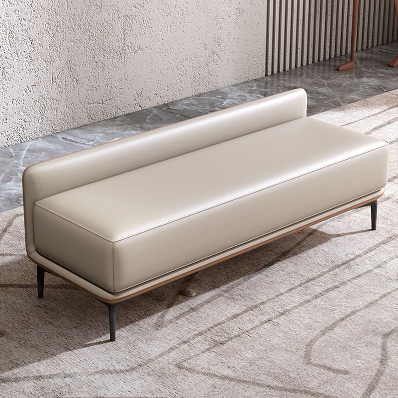 Modern Upholstered Bench, 20"H Bedroom Bench with Metal Legs