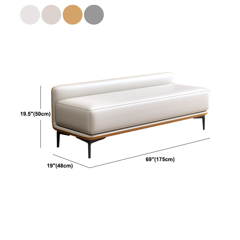 Modern Upholstered Bench, 20"H Bedroom Bench with Metal Legs