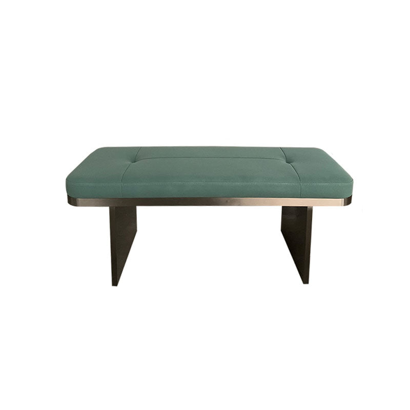 Modern Upholstered Bench, 16"H Bedroom Bench with Metal Legs