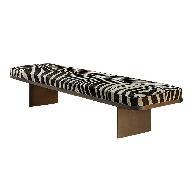 Modern Upholstered Bench, 16"H Bedroom Bench with Metal Legs