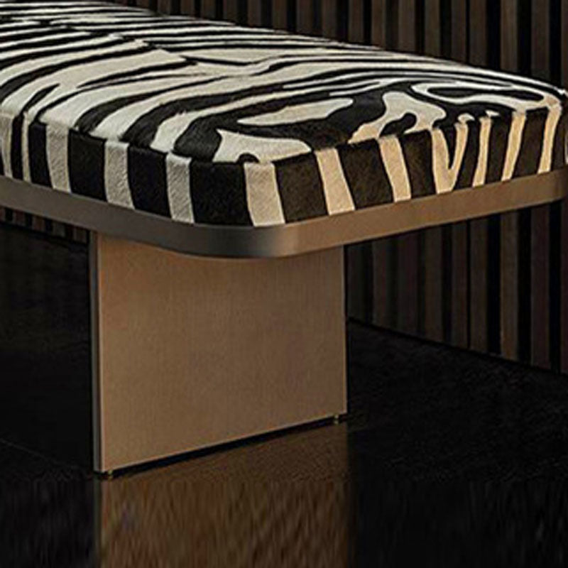 Modern Upholstered Bench, 16"H Bedroom Bench with Metal Legs