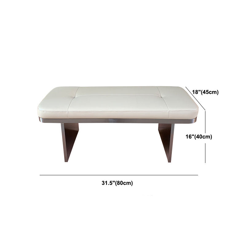 Modern Upholstered Bench, 16"H Bedroom Bench with Metal Legs