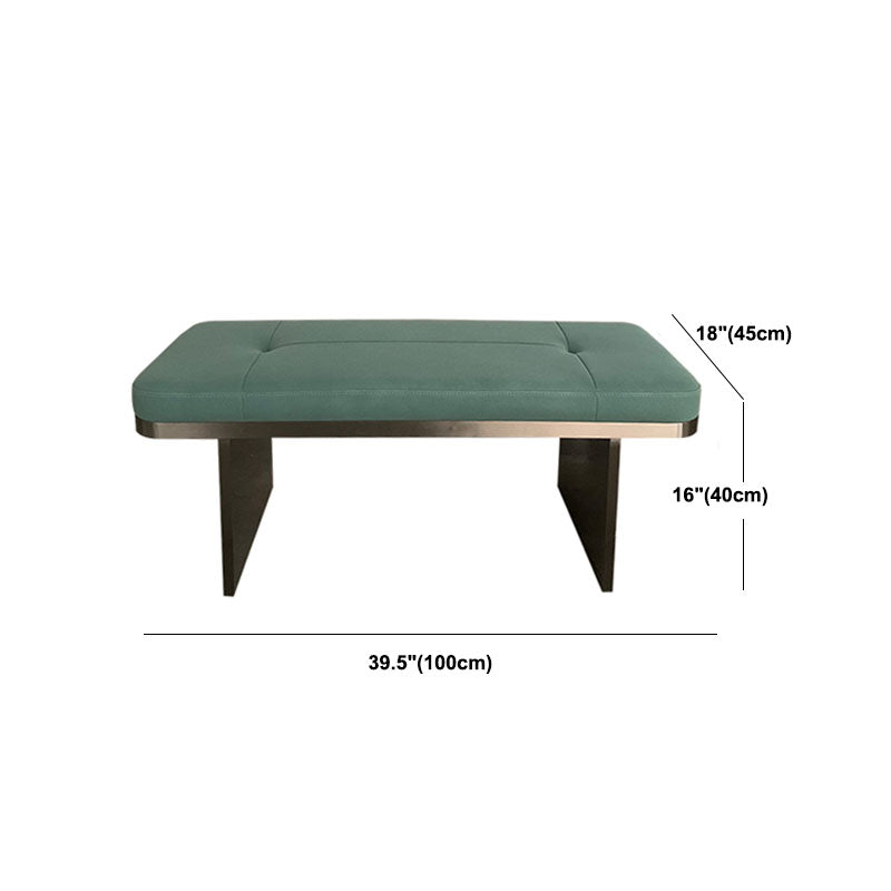 Modern Upholstered Bench, 16"H Bedroom Bench with Metal Legs