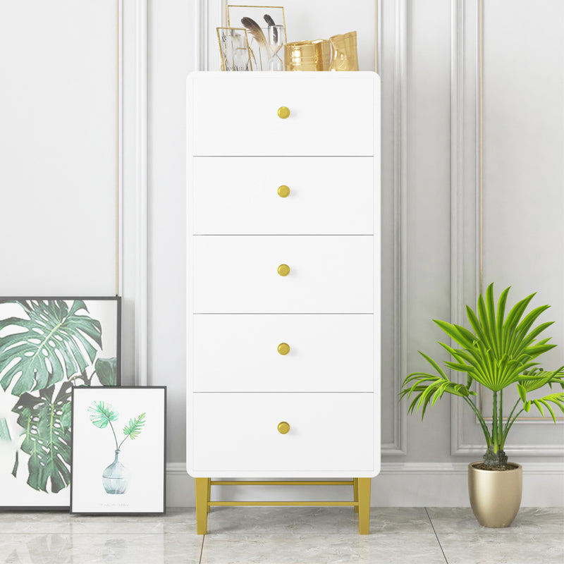 Vertical Wood Top Chest with Metal Legs Chest with Drawers for Bedroom