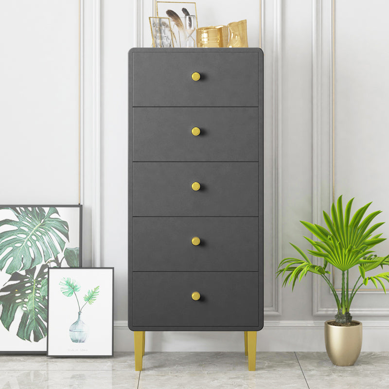 Vertical Wood Top Chest with Metal Legs Chest with Drawers for Bedroom