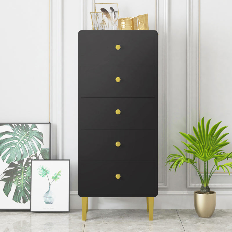 Vertical Wood Top Chest with Metal Legs Chest with Drawers for Bedroom