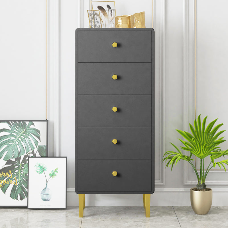 Vertical Wood Top Chest with Metal Legs Chest with Drawers for Bedroom