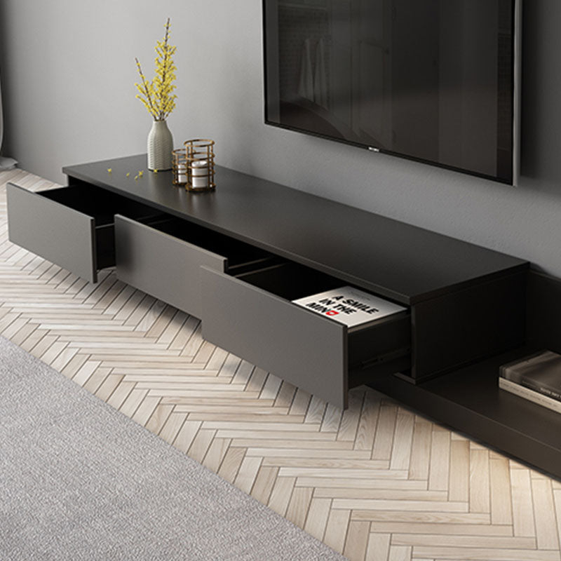 Contemporary TV Stand Console , 3 - Drawers Sliding TV Stand in Black / White