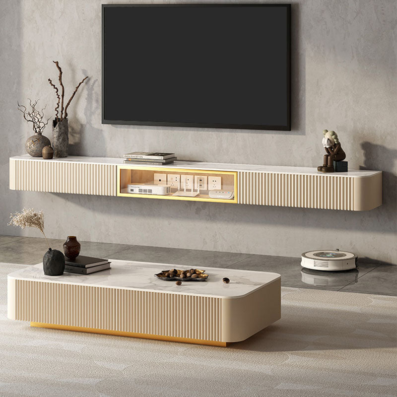 Floating TV Media Stand Contemporary TV Media Console with Drawers