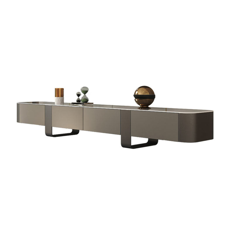 Stone and Wood TV Stand with Drawers Contemporary TV Media Console