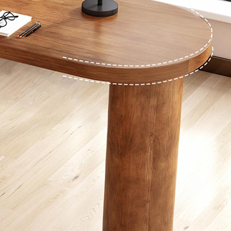 Irregular Shape Pine Wood Top Bar Table Modern Bar Table with Double Pedestal