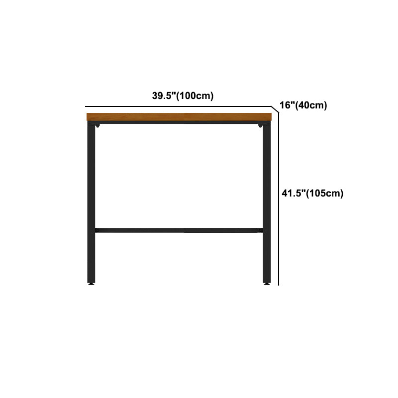 Pine Wood Bar Dining Table Industrial Rectangle Bar Table with Trestle for Cafe Kitchen