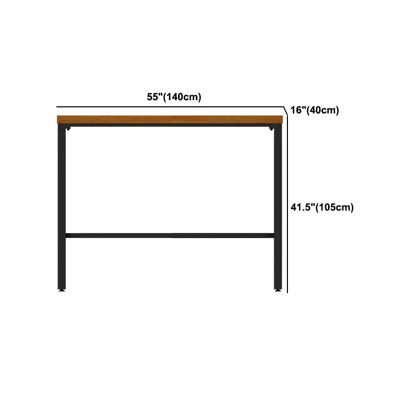 Pine Wood Bar Dining Table Industrial Rectangle Bar Table with Trestle for Cafe Kitchen