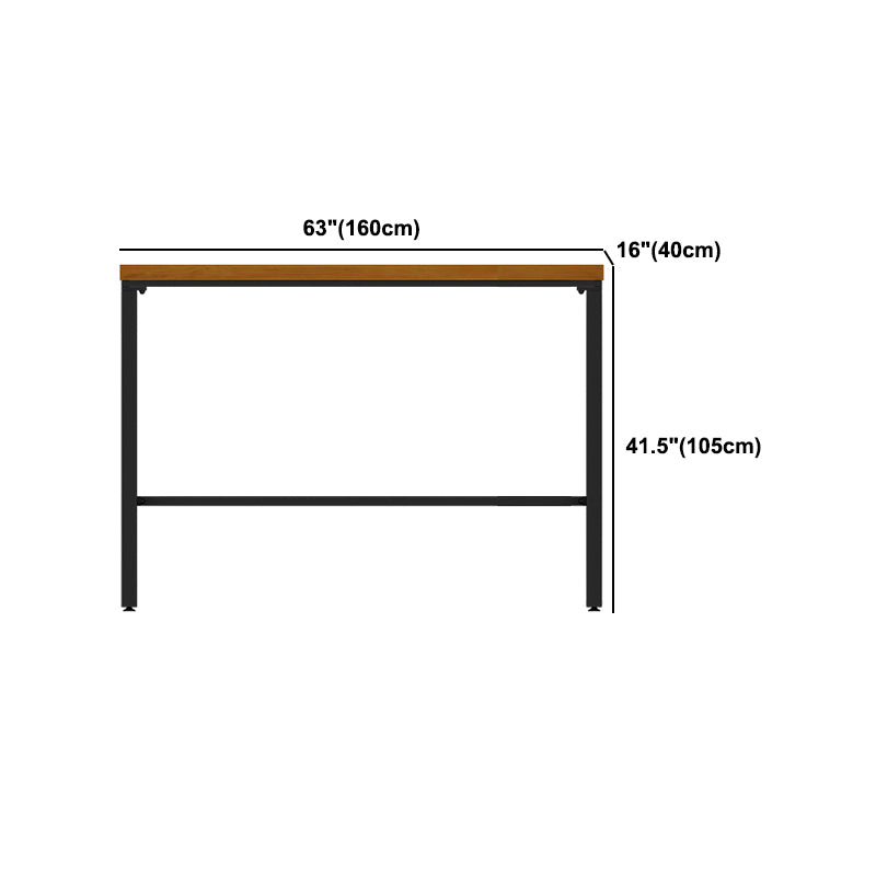 Pine Wood Bar Dining Table Industrial Rectangle Bar Table with Trestle for Cafe Kitchen