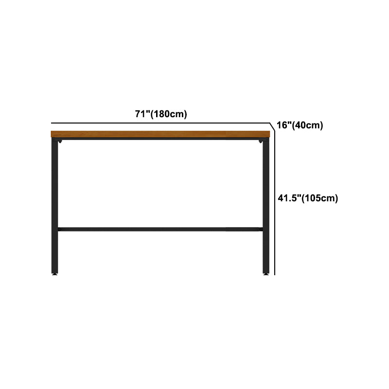 Pine Wood Bar Dining Table Industrial Rectangle Bar Table with Trestle for Cafe Kitchen