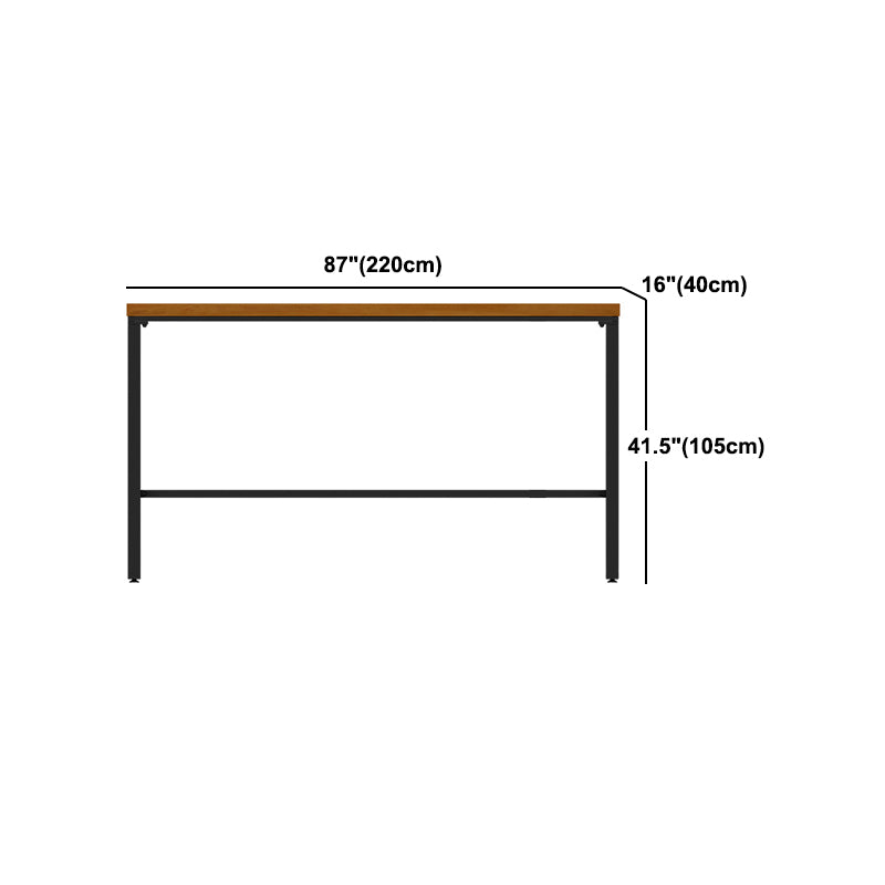 Pine Wood Bar Dining Table Industrial Rectangle Bar Table with Trestle for Cafe Kitchen