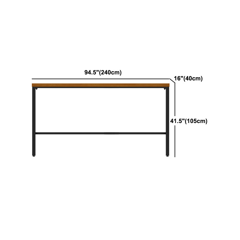 Pine Wood Bar Dining Table Industrial Rectangle Bar Table with Trestle for Cafe Kitchen