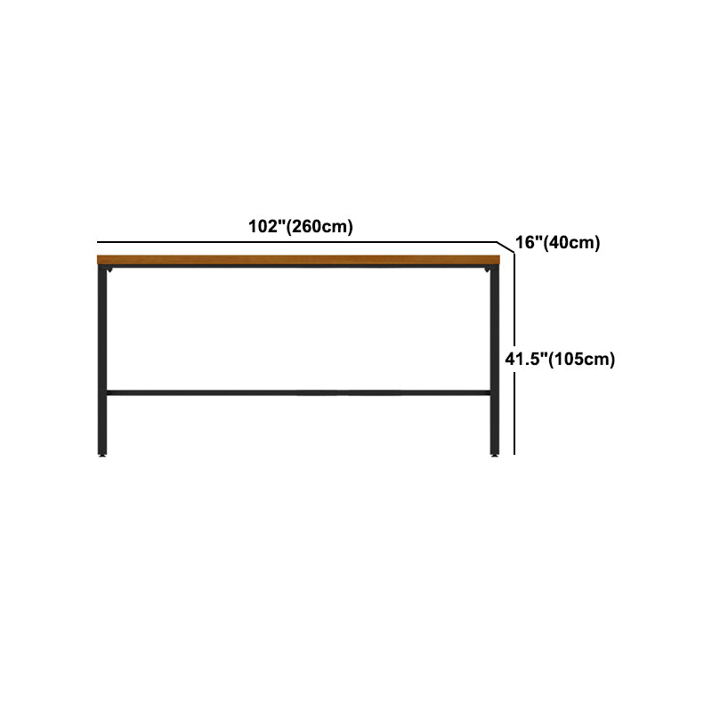 Pine Wood Bar Dining Table Industrial Rectangle Bar Table with Trestle for Cafe Kitchen