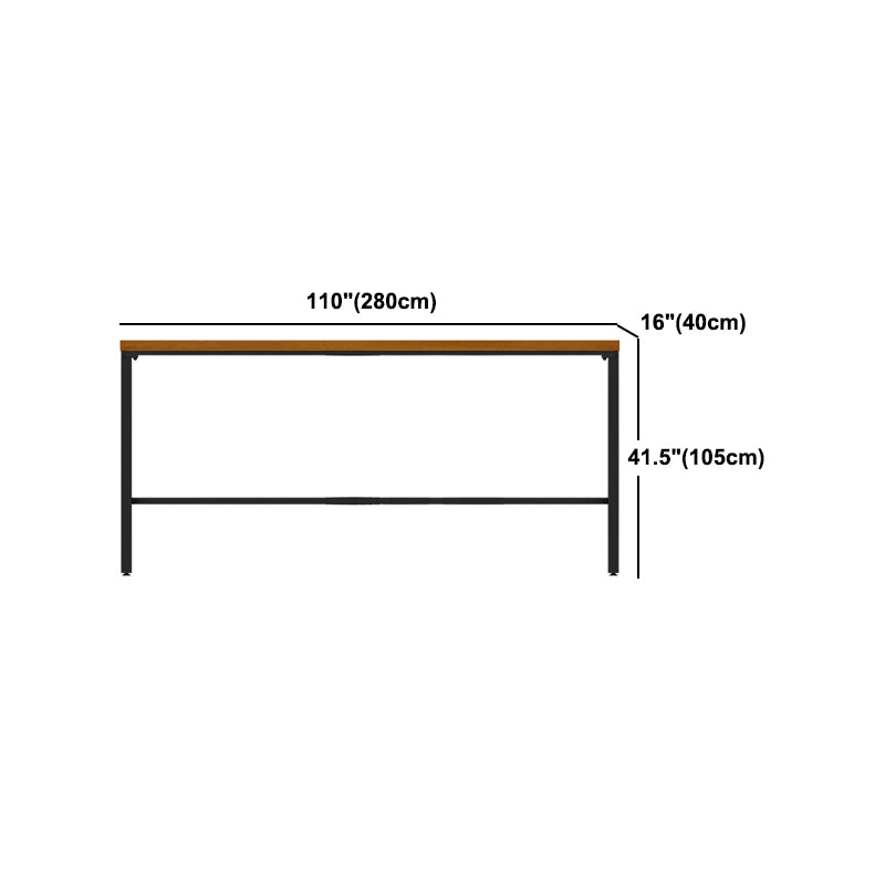 Pine Wood Bar Dining Table Industrial Rectangle Bar Table with Trestle for Cafe Kitchen