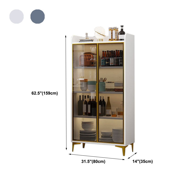 Glass Door Engineered Wood Sideboard Glam Side Board for Dining Room