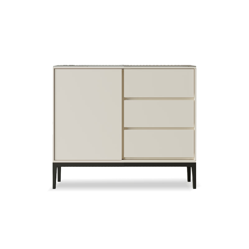 Sintered Stone Top Server Glam Style Buffet Sideboard with Door and Drawer