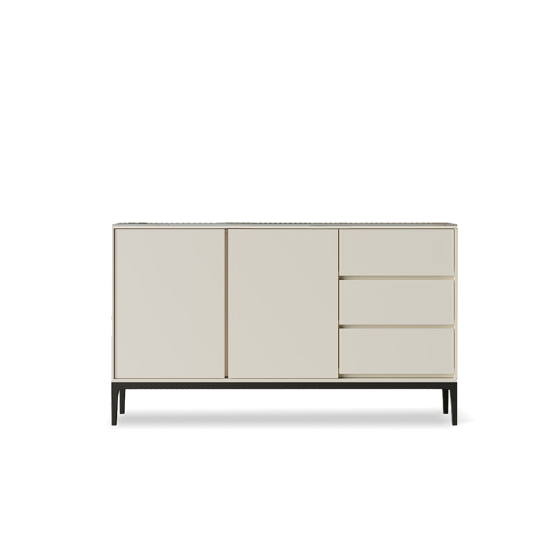 Sintered Stone Top Server Glam Style Buffet Sideboard with Door and Drawer