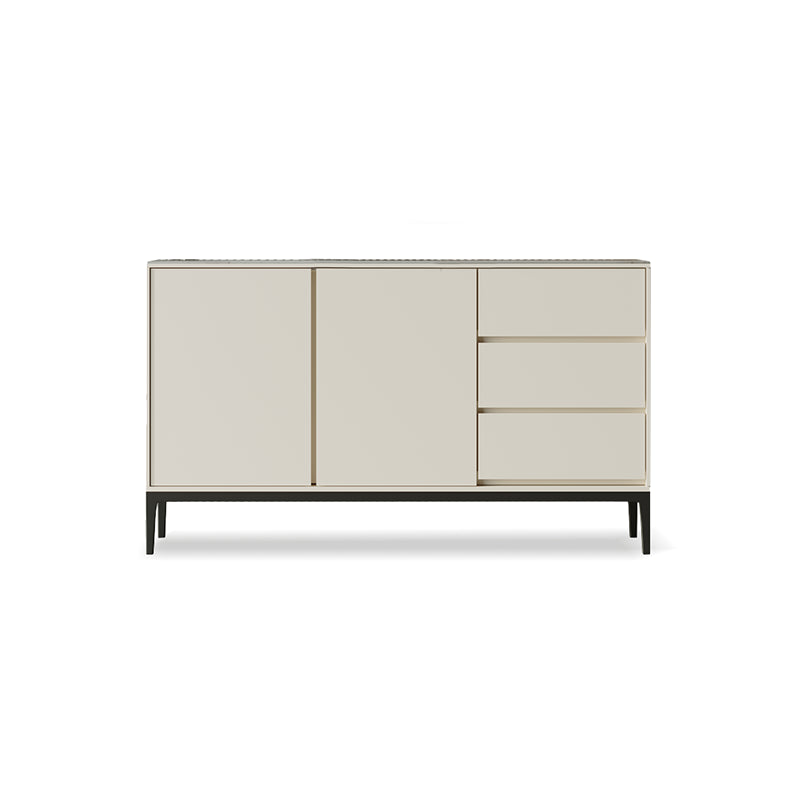 Sintered Stone Top Server Glam Style Buffet Sideboard with Door and Drawer