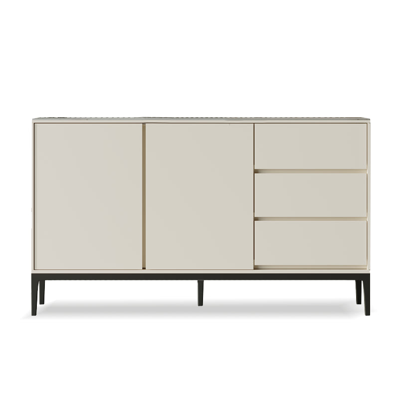 Sintered Stone Top Server Glam Style Buffet Sideboard with Door and Drawer