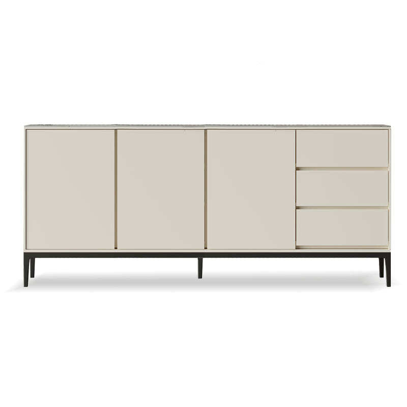 Sintered Stone Top Server Glam Style Buffet Sideboard with Door and Drawer