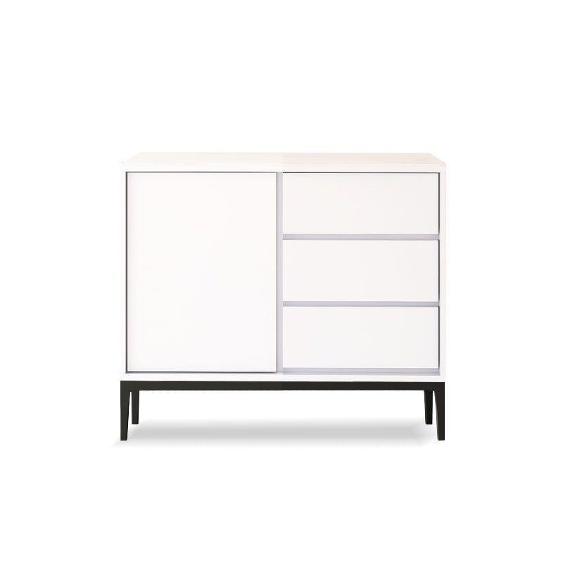 Sintered Stone Top Server Glam Style Buffet Sideboard with Door and Drawer