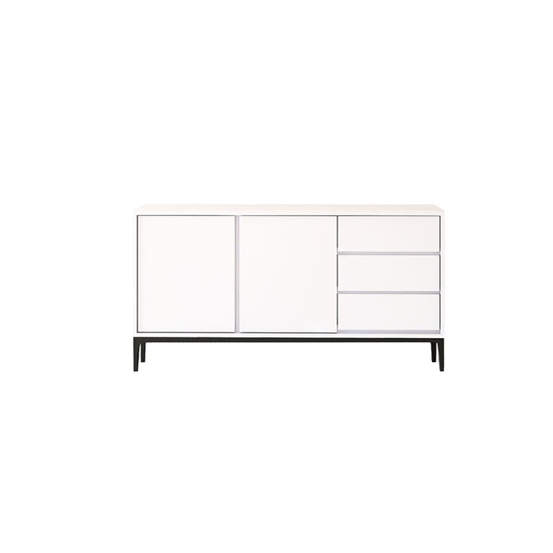 Sintered Stone Top Server Glam Style Buffet Sideboard with Door and Drawer