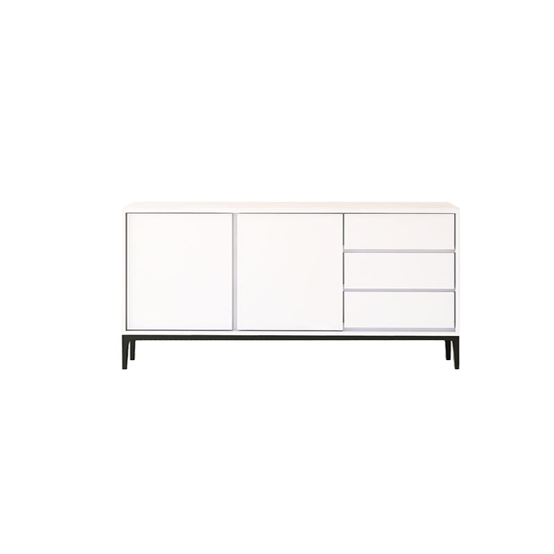 Sintered Stone Top Server Glam Style Buffet Sideboard with Door and Drawer