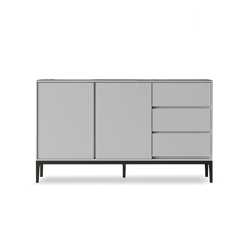 Sintered Stone Top Server Glam Style Buffet Sideboard with Door and Drawer