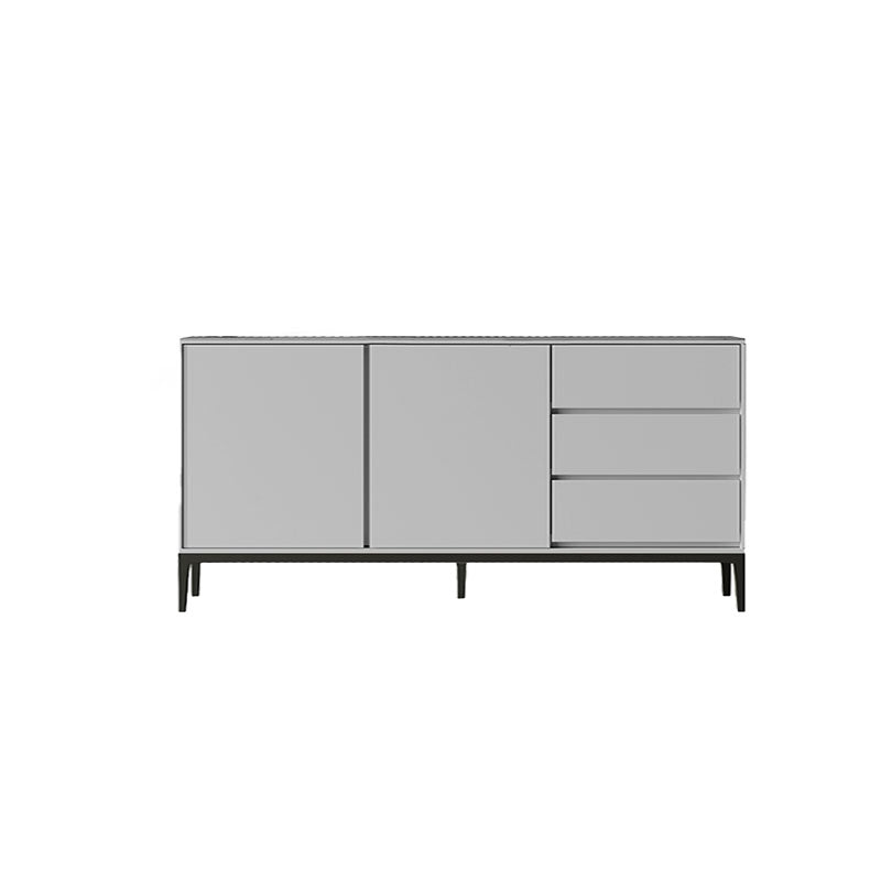 Sintered Stone Top Server Glam Style Buffet Sideboard with Door and Drawer