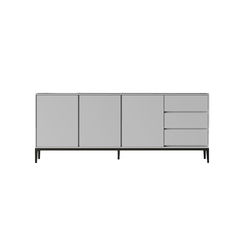 Sintered Stone Top Server Glam Style Buffet Sideboard with Door and Drawer