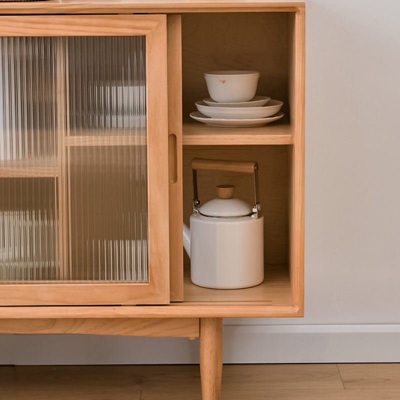 Modern Style Sideboard Solid Wood Sideboard with Sliding Door for Kitchen