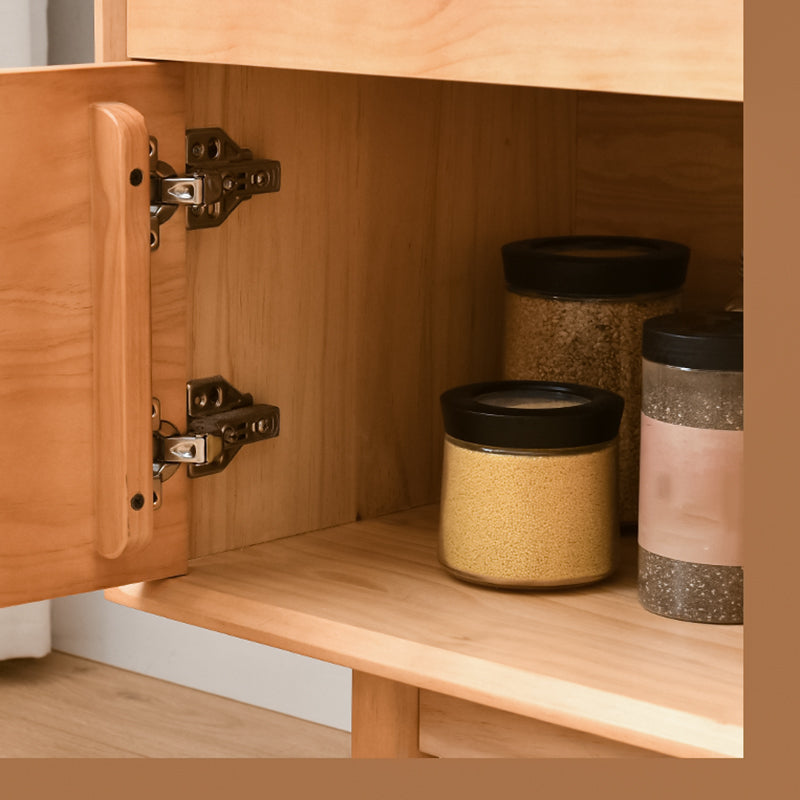 Modern Style Sideboard Solid Wood Sideboard with Sliding Door for Kitchen