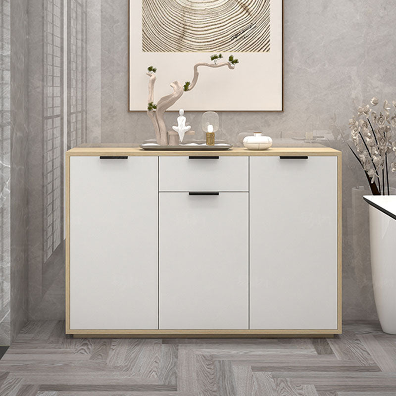 White Contemporary Side Board Engineered Wood Sideboard for Dining Room