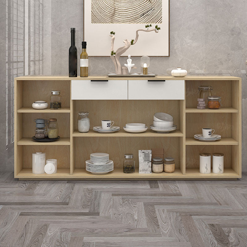 White Contemporary Side Board Engineered Wood Sideboard for Dining Room