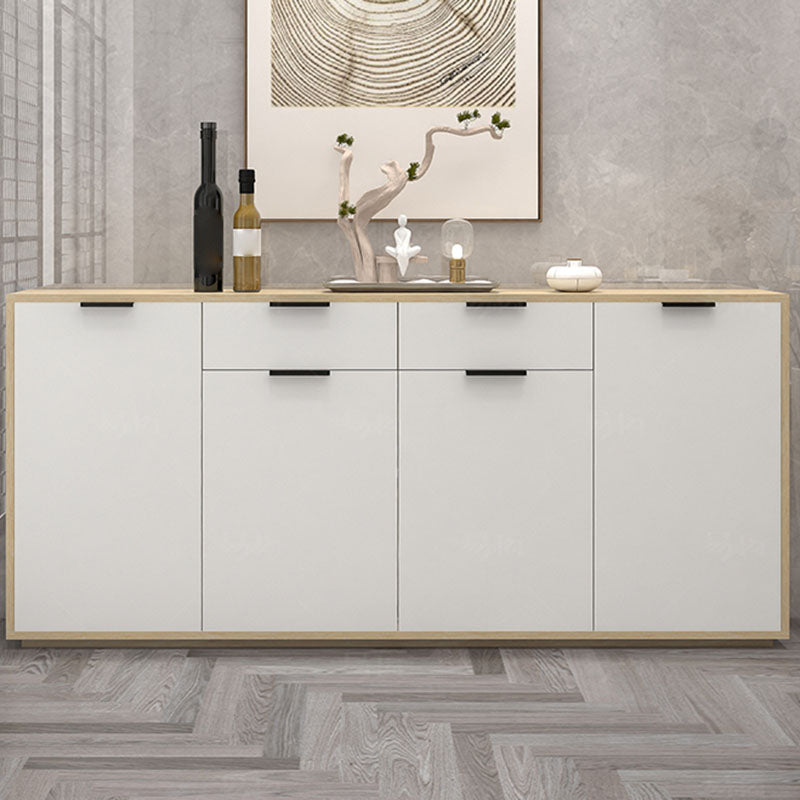 White Contemporary Side Board Engineered Wood Sideboard for Dining Room