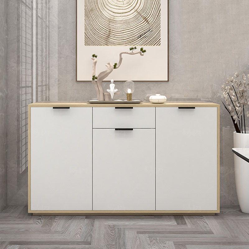 White Contemporary Side Board Engineered Wood Sideboard for Dining Room