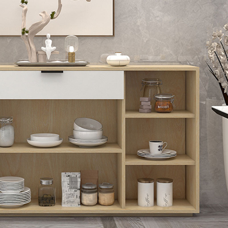 White Contemporary Side Board Engineered Wood Sideboard for Dining Room