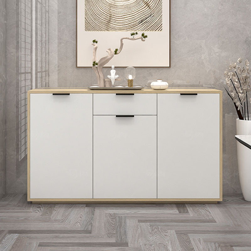 White Contemporary Side Board Engineered Wood Sideboard for Dining Room