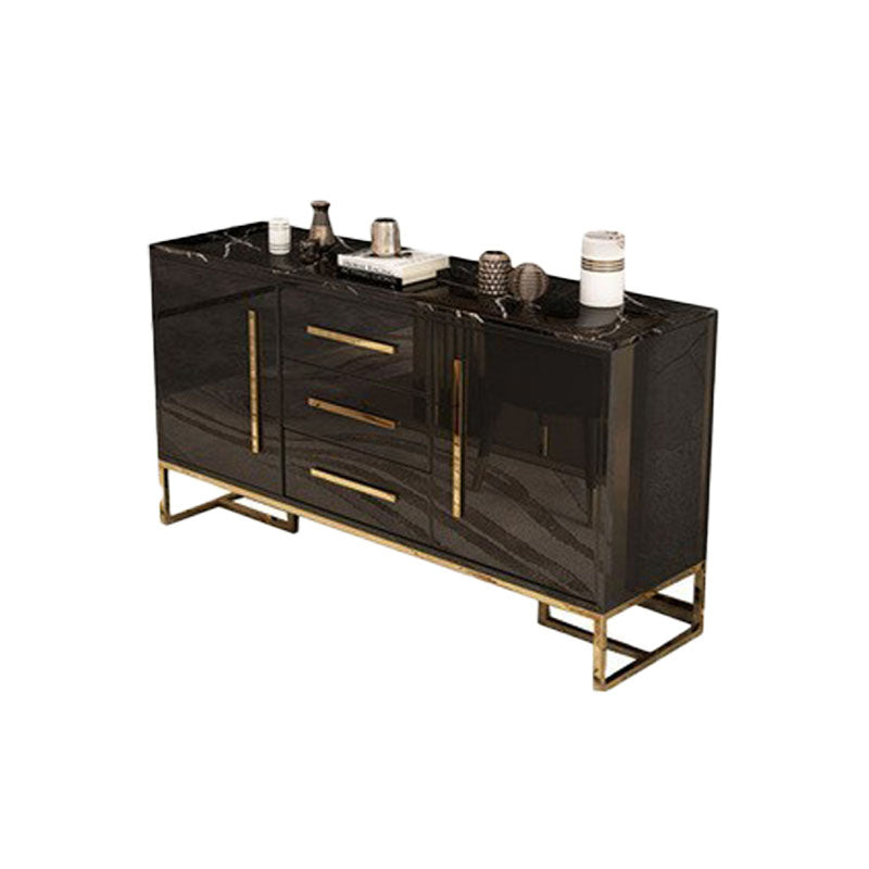 Glam Style Buffet Sideboard Stone Top Server with Door and Drawer