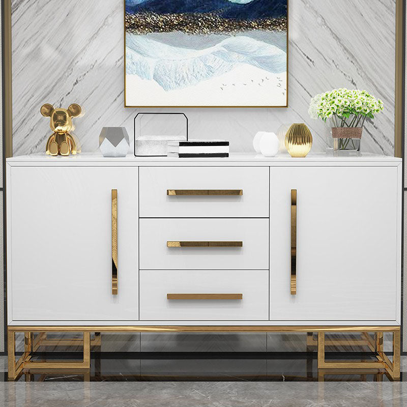 Glam Style Buffet Sideboard Stone Top Server with Door and Drawer