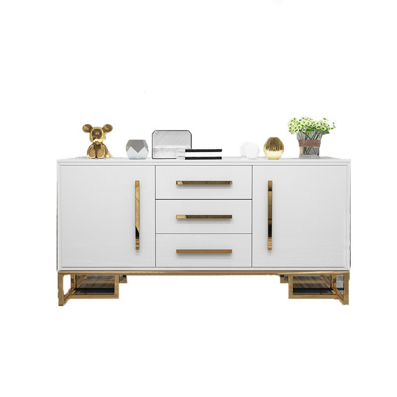 Glam Style Buffet Sideboard Stone Top Server with Door and Drawer