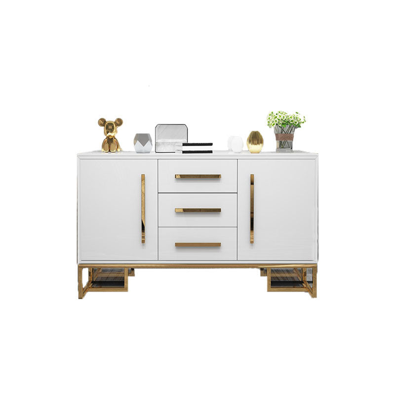 Glam Style Buffet Sideboard Stone Top Server with Door and Drawer