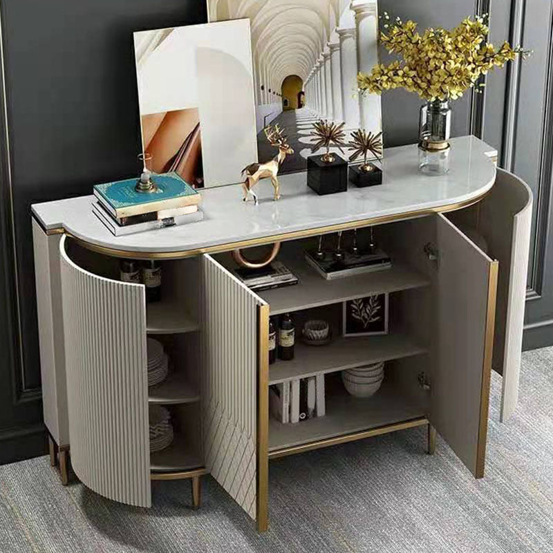 Glam Style Buffet Sideboard Stone Top Server with Door for Home